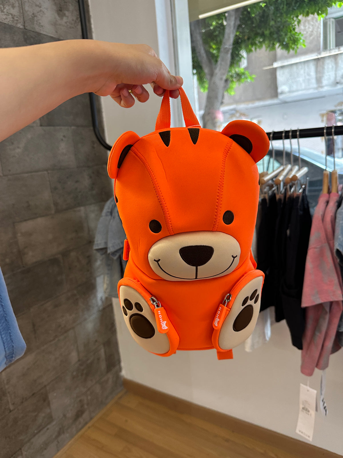 Baby Tiger 3D Donut Backpack -Orange